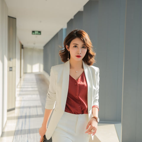 Fashion Long Sleeve Slim Jacket Women Elegant Coat Office