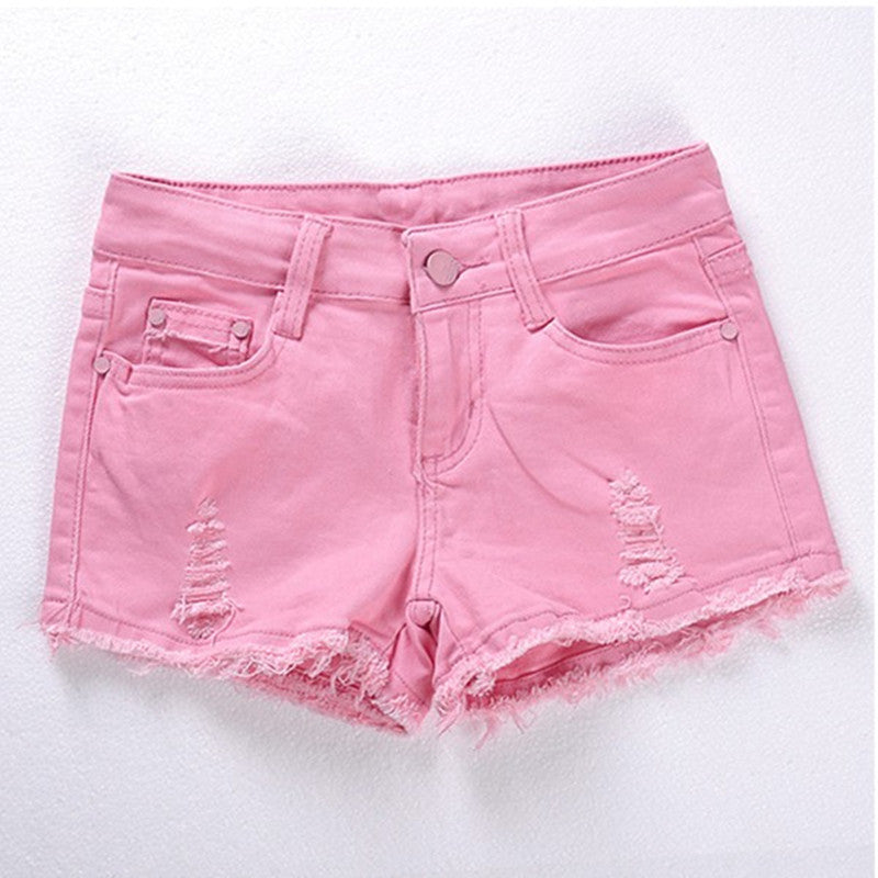 pink ripped shorts