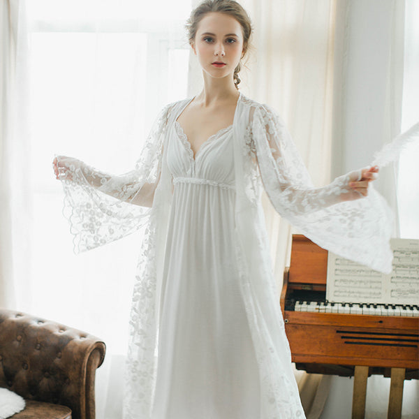 Vintage Robe Lace Robe Elegant Robe Women Lace Sleepwear Nightgown Bri Borizcustom