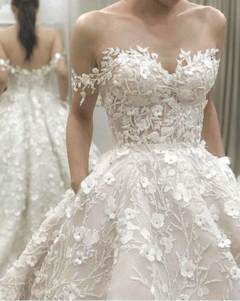 3d flower wedding dress