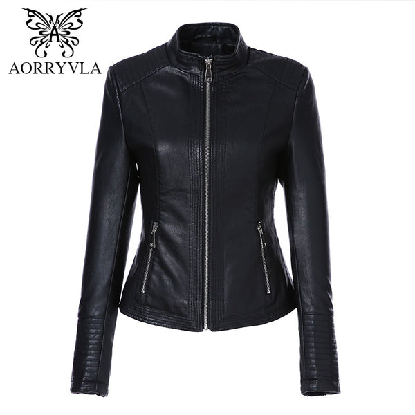 short black leather jacket