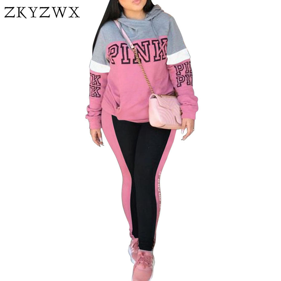 pink tracksuit plus size