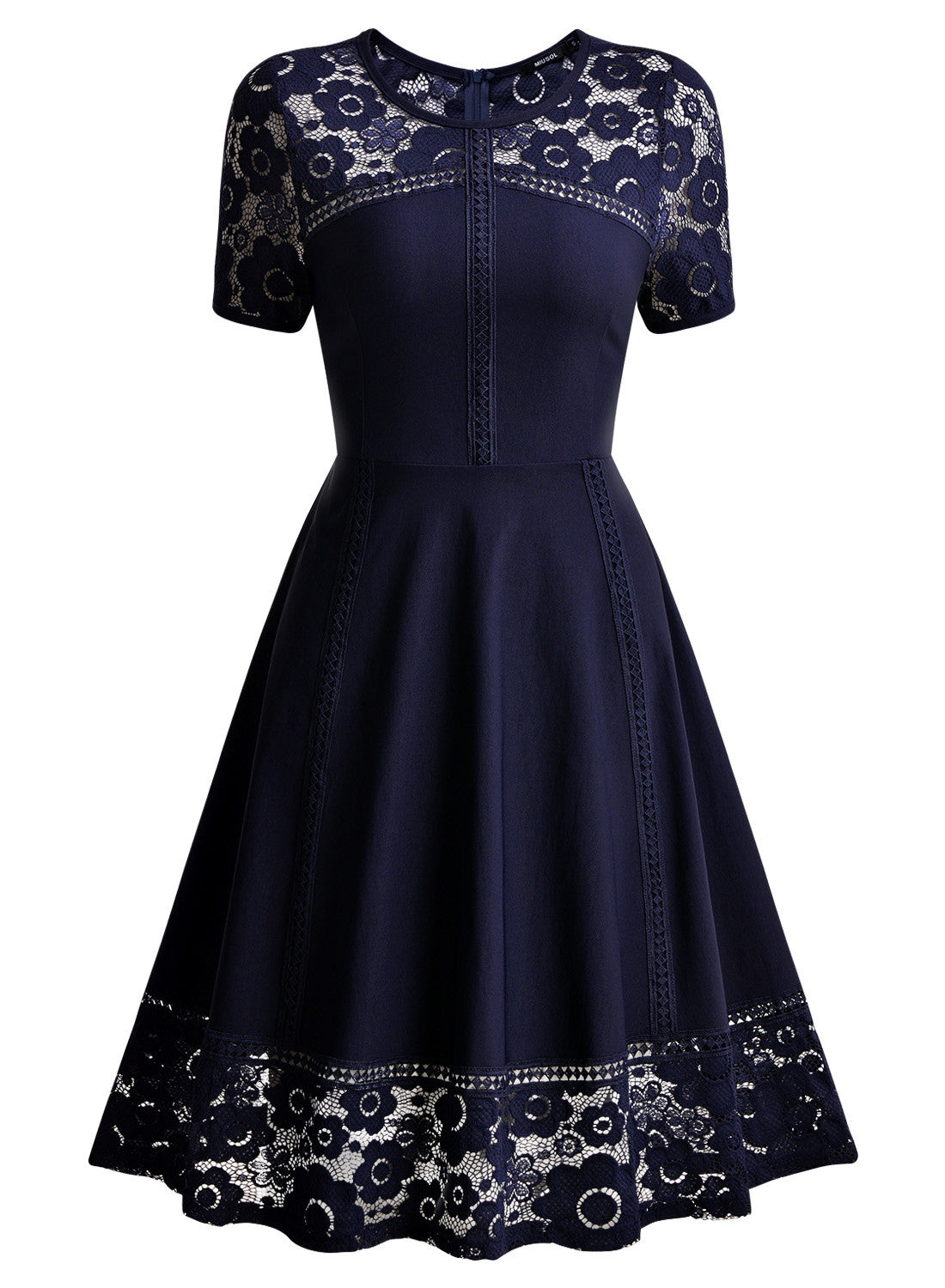 1950s floral embroidery lace dress
