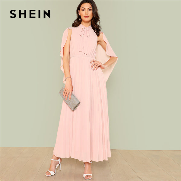 shein pink maxi dress