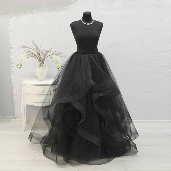 black tulle ball gown skirt