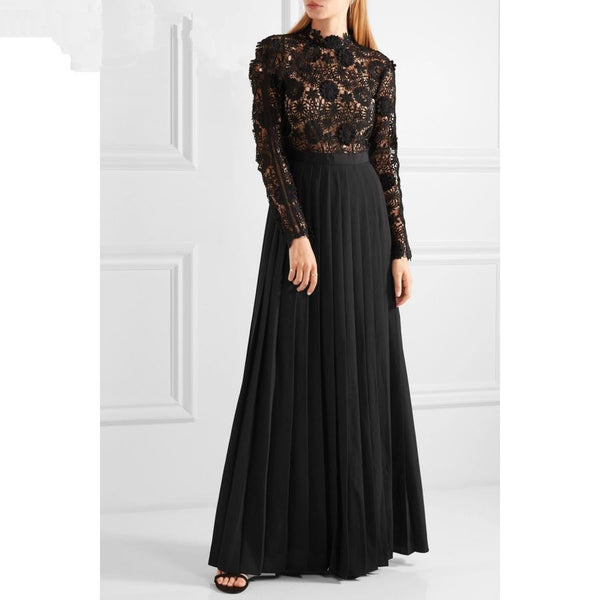 black lace designer dress
