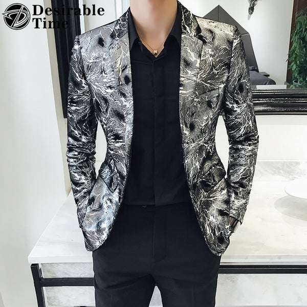 silver blazer mens