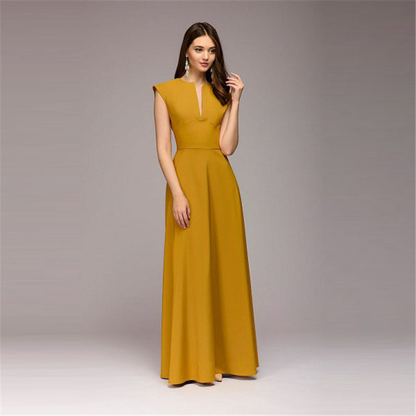womens yellow maxi dress