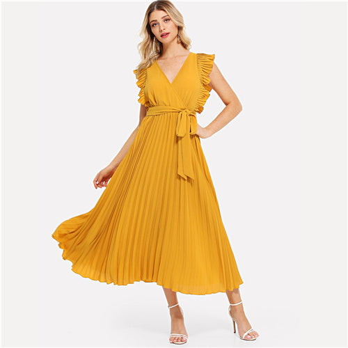 yellow summer dress with sleeves