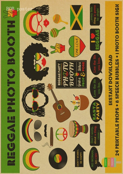 reggae photo booth props