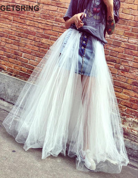 denim and tulle dress womens