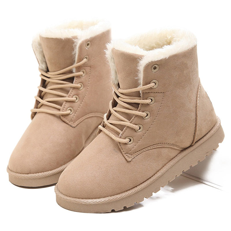 lace up fur boots