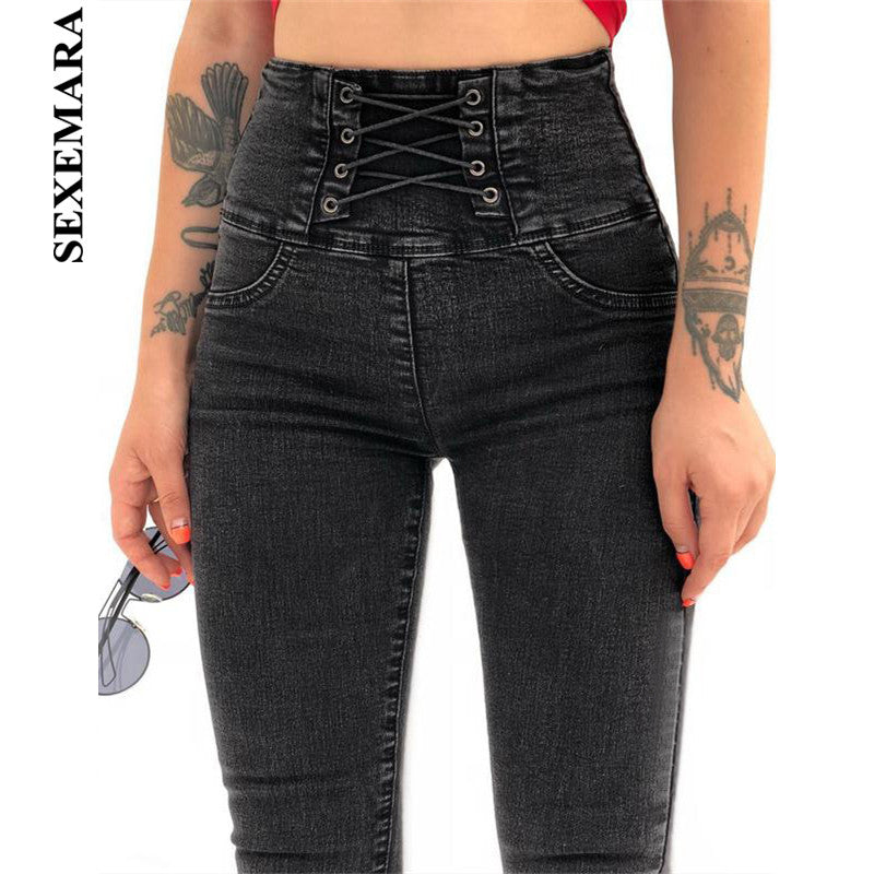 black zipper jeans womens