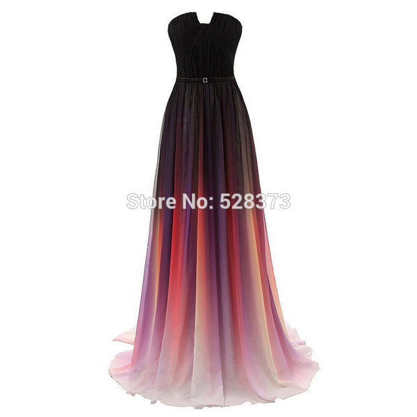 rainbow evening dress