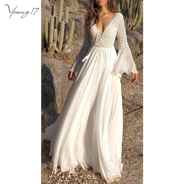 white dress bohemian