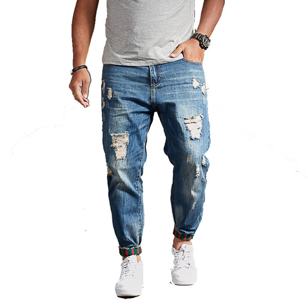 plus size jean jogger pants