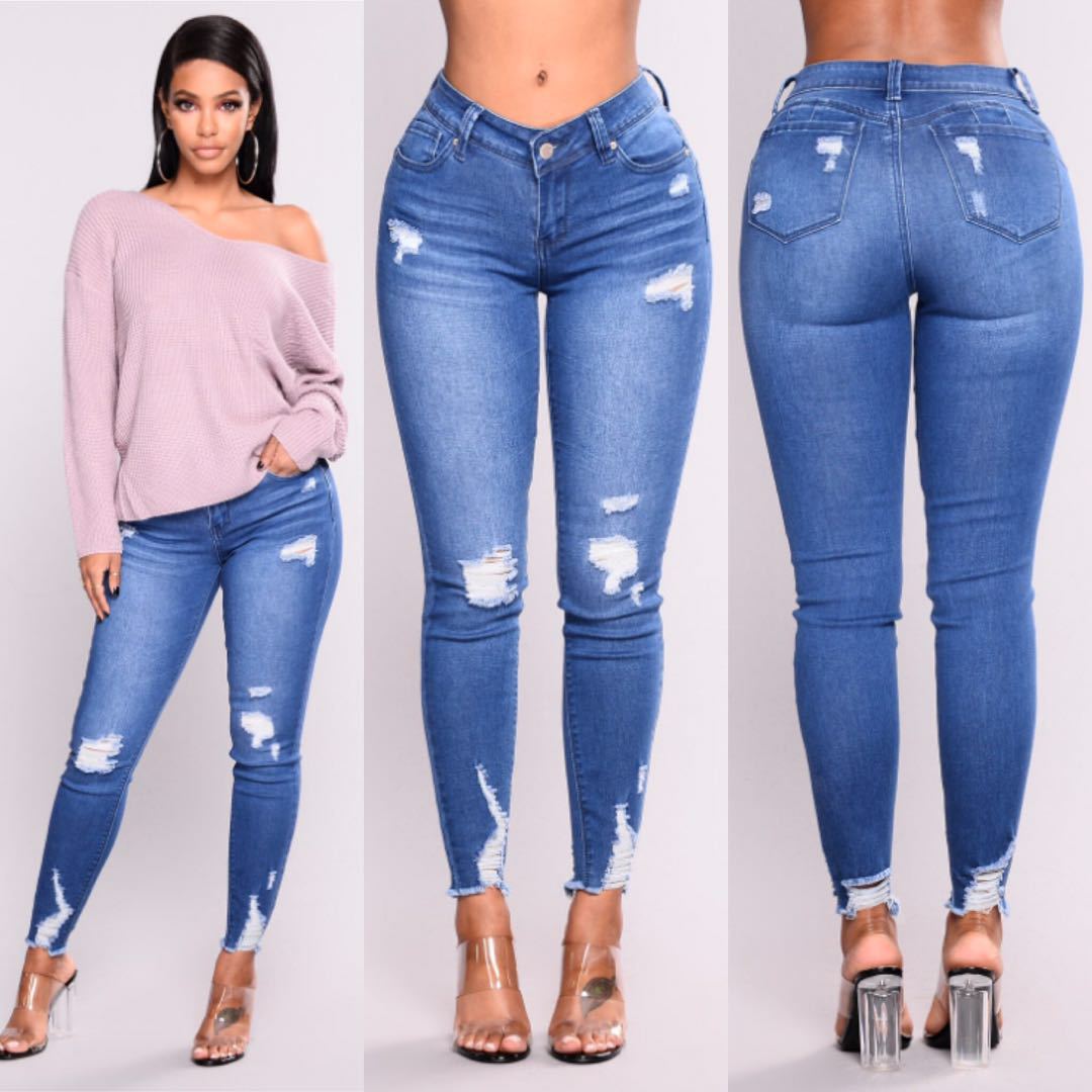 womens light blue ripped jeans