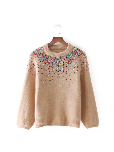 multi coloured sequin jumper