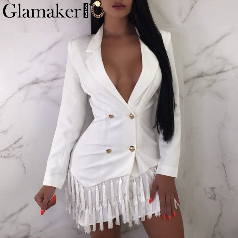 ladies white blazer dress