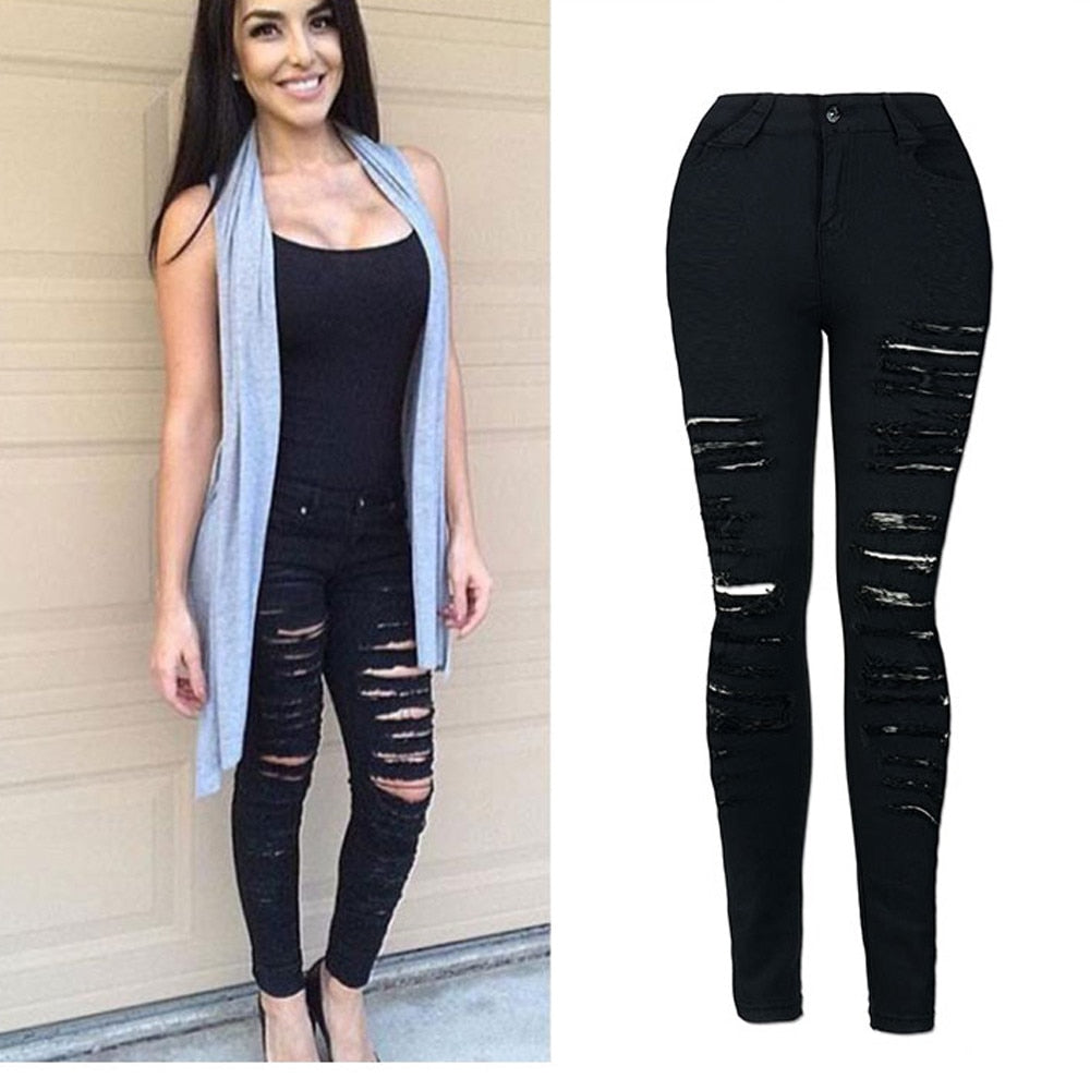 black ripped jeans for ladies