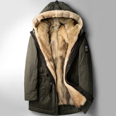 winter jacket with real fur hood