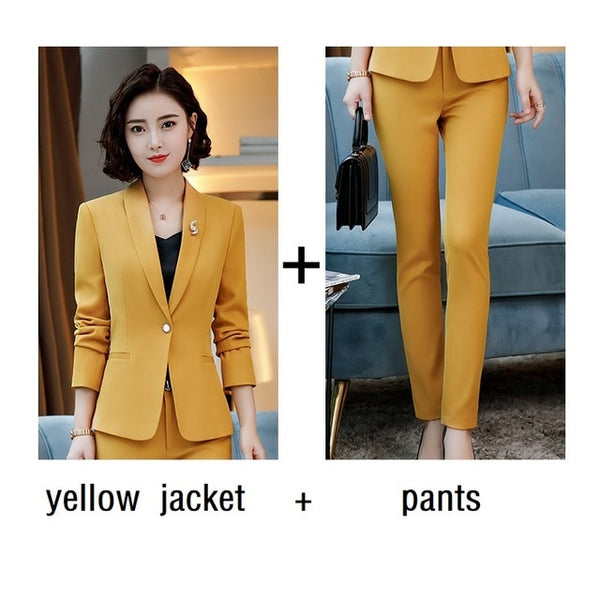 women's yellow suits and dresses