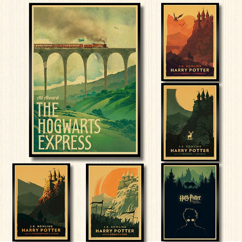 Harry Potter Poster Hogwarts Express Diagon Alley Hogsmeade Kraft Pape Borizcustom