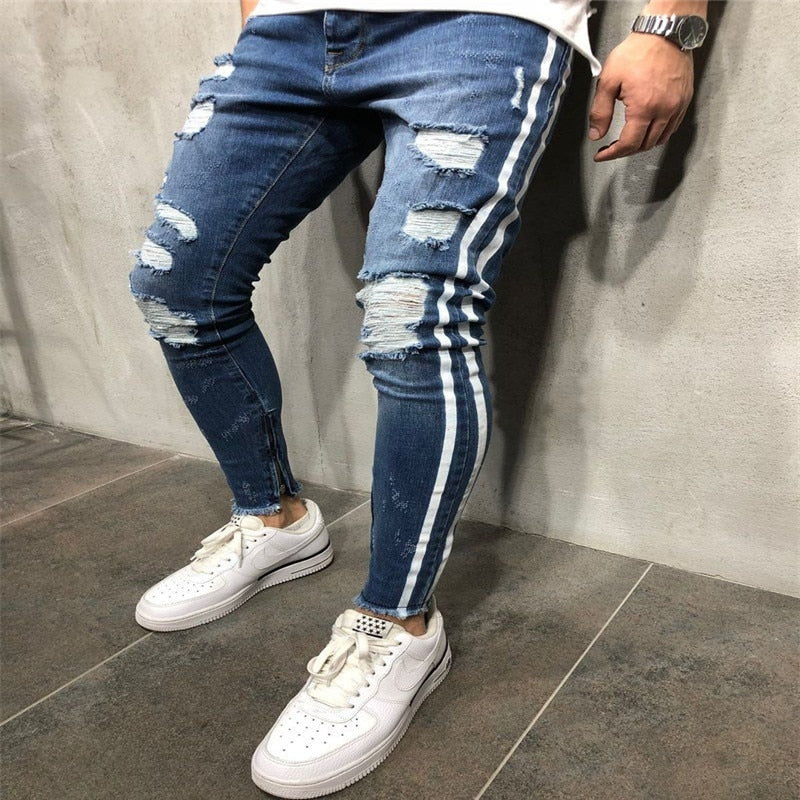 side stripe jeans men