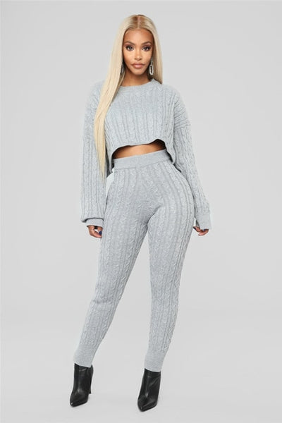 2 piece sweater pants set