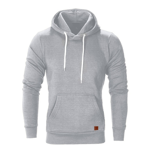 grey hoodie with white strings