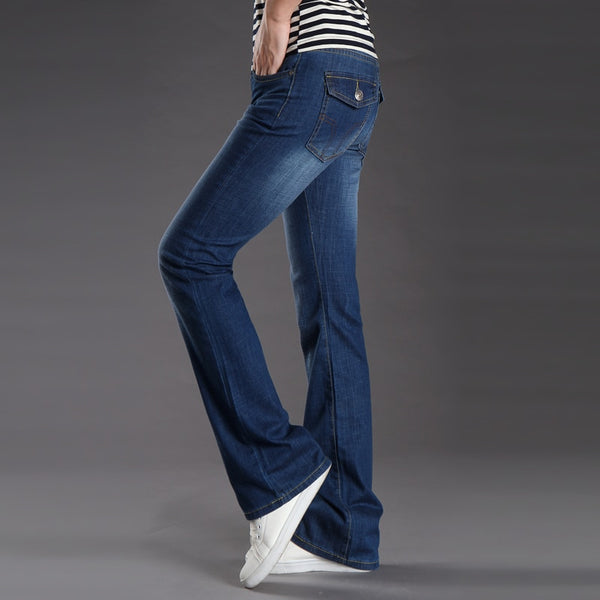 slim fit bell bottom jeans