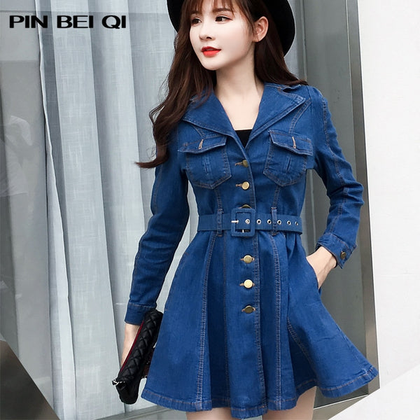 long sleeve womens denim dress