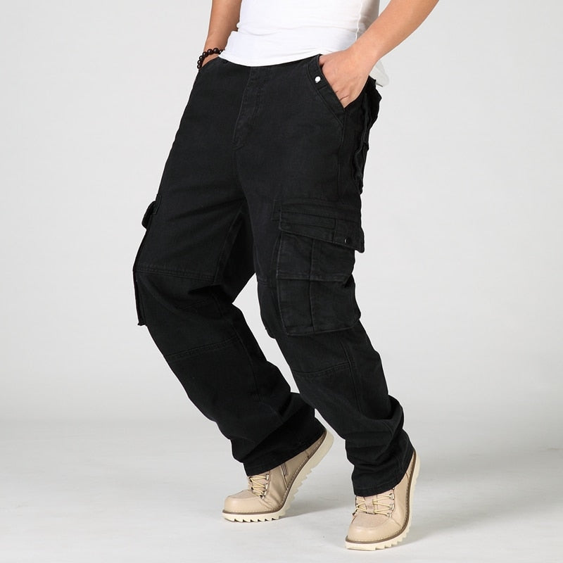 black baggy cargo pants