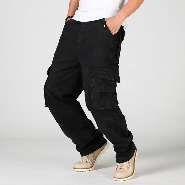 baggy cargo pants black