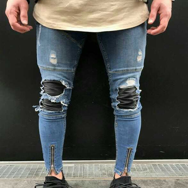 black ripped jogger jeans