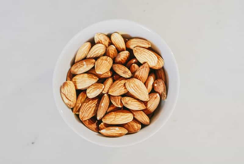 Bowl of almonds to represent sweet almond oil as lube alternative