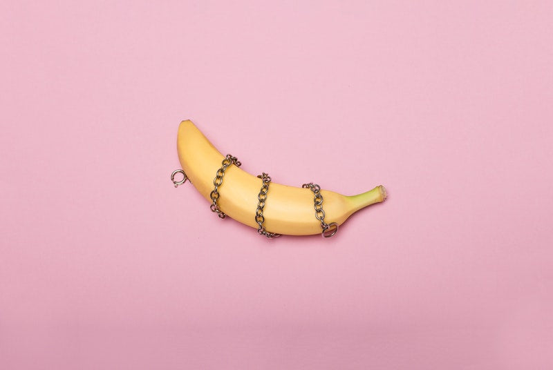 Banana with chain wrapped around it to represent BDSM