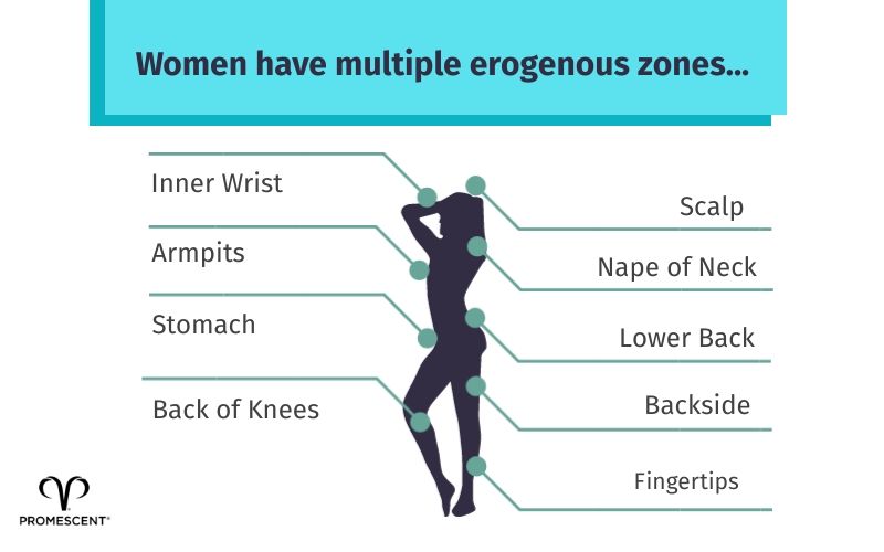 An image detailing other sensitive areas of the female body that can stimulate arousal