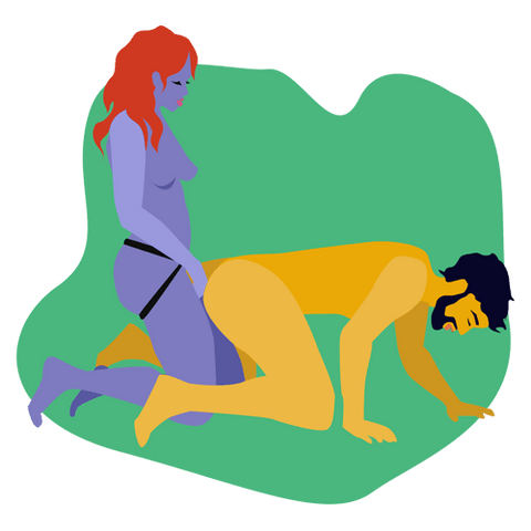 Pegging doggystyle sex position
