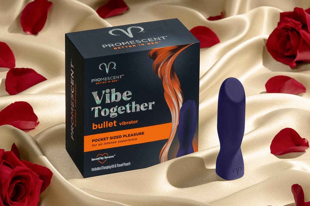 Promescent bullet vibrator package and toy