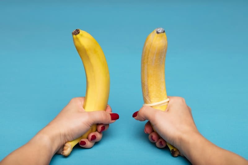 Sexual demonstration with a banana