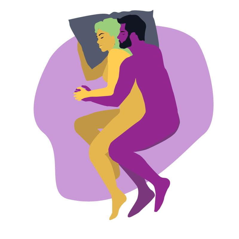 Spooning position for anal sex