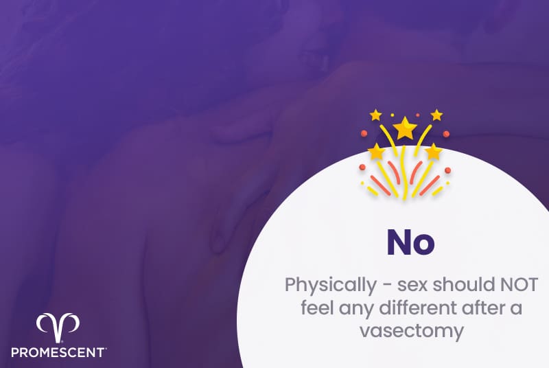 Sex should not feel any different following a vasectomy
