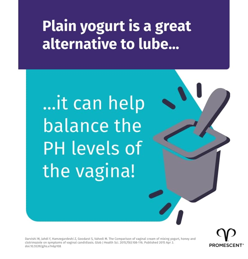 Plain yogurt is a great lube alternative that can help balance the pH of the vagina