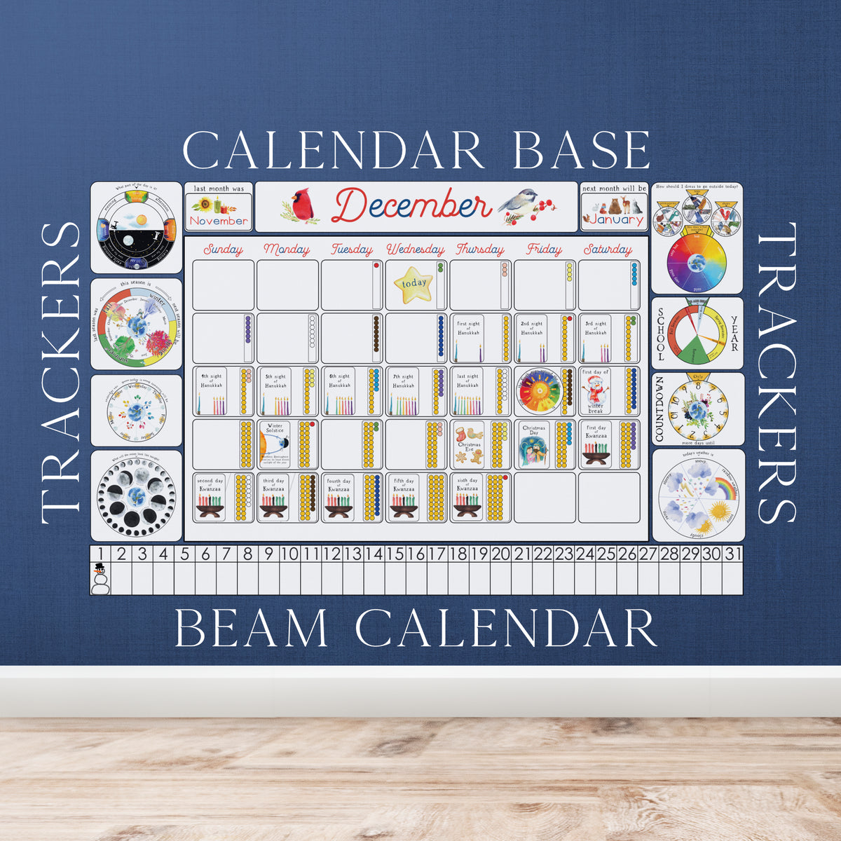 Printable Montessori Morning Board Calendar Time Materials Luftmensch