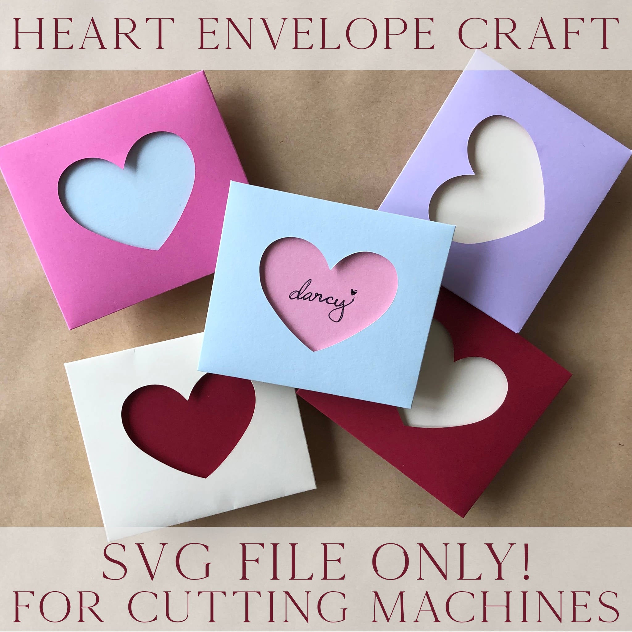 Download Envelope For Love Notes Valentine S Day Envelope Laser Cut Envelope With Heart Svg Cutting Files Scroll Wedding Envelope Digital Template Materials Craft Supplies Tools