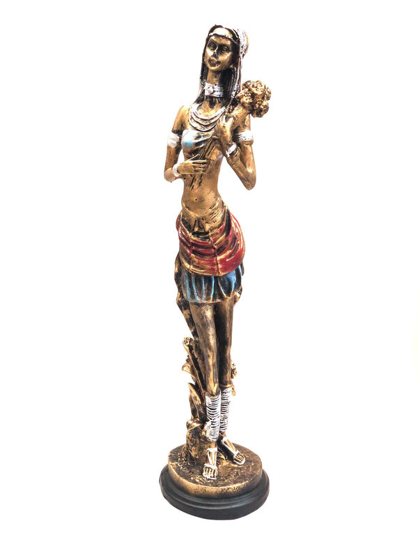 Elegant Standing Lady Artefact Home Office Décor Classy Collectible By Tamrapatra