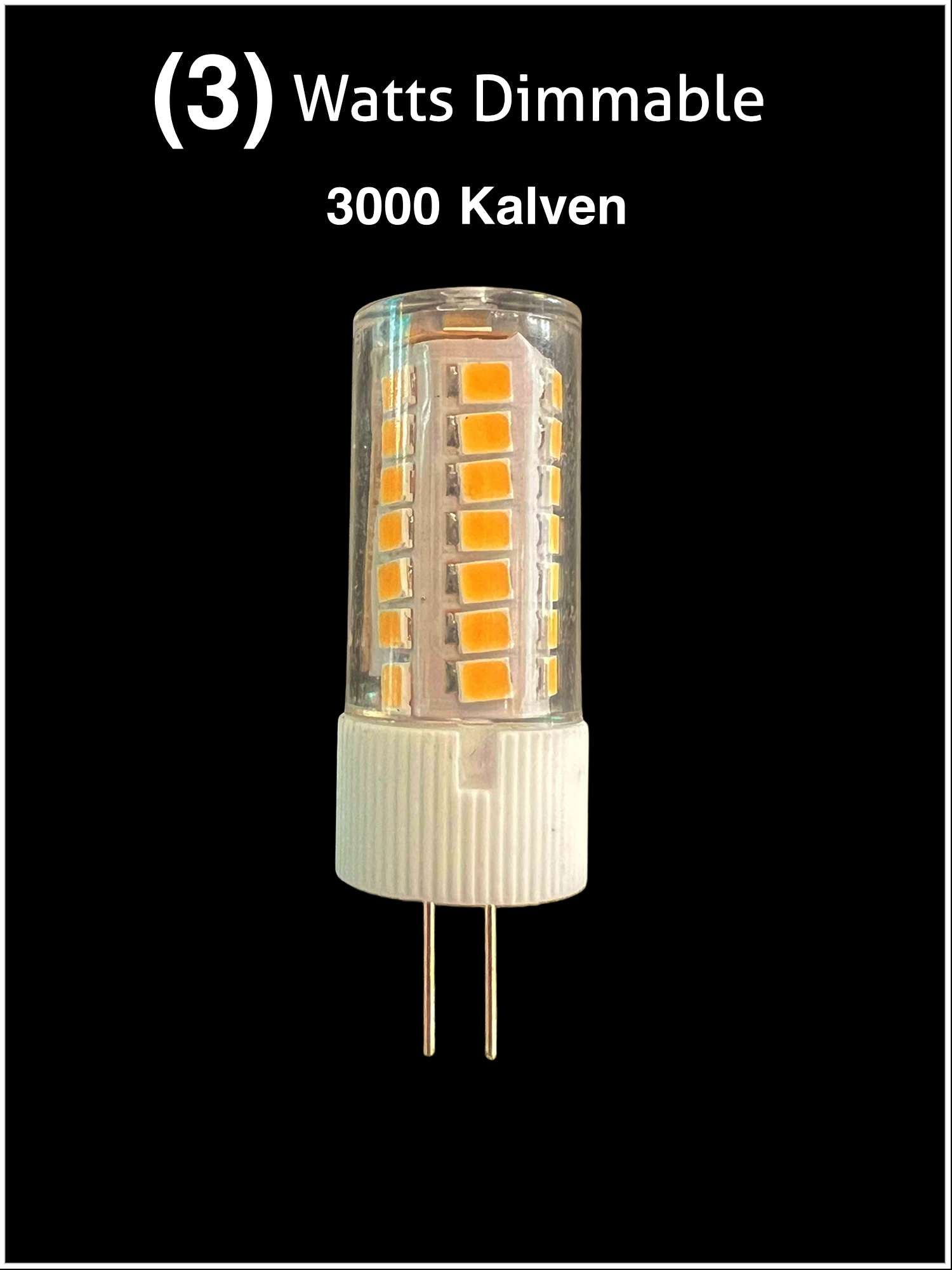 (10 Pack) 3W LED Dimmable Light Bulbs – G4 & G5.3 Base, 3000KSoft White