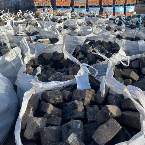 Bagged Reclaimed Granite setts in our Reclamation Yard