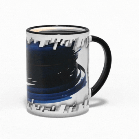 Mug S2301 tête d'extrusion modèle 046 Tasse de couleur de bord noir (11 oz)